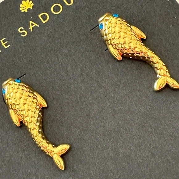 LELE sadoughi gold  mermaid small earrings - Picture 6 of 11